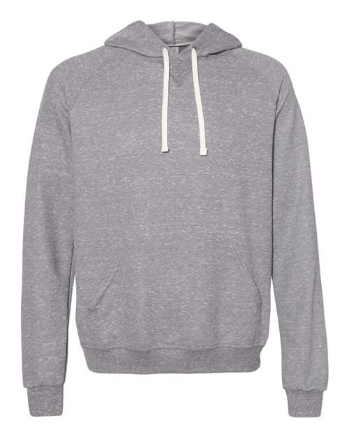 Unisex Snow Heather French Terry Raglan Hooded Sweatshirt - Charcoal Front