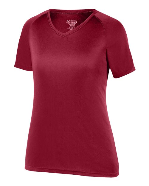 Women's Attain Wicking V-Neck T-Shirt - Cardinal Front
