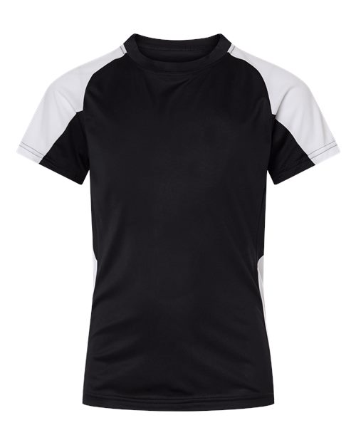 Youth Cutter Jersey - Black/ White Front