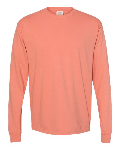 Comfort Colors Unisex Garment-Dyed Heavyweight Long Sleeve T-Shirt - Terracotta Front
