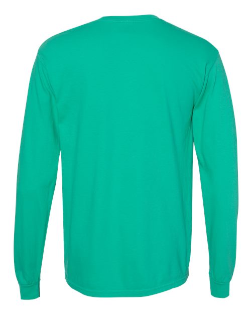 Unisex Garment-Dyed Heavyweight Long Sleeve T-Shirt - Island Green Back