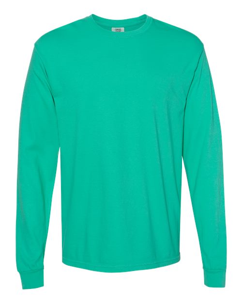 Unisex Garment-Dyed Heavyweight Long Sleeve T-Shirt - Island Green Front