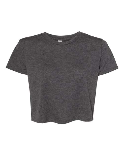 Women’s Flowy Crop Tee - Dark Grey Heather Front