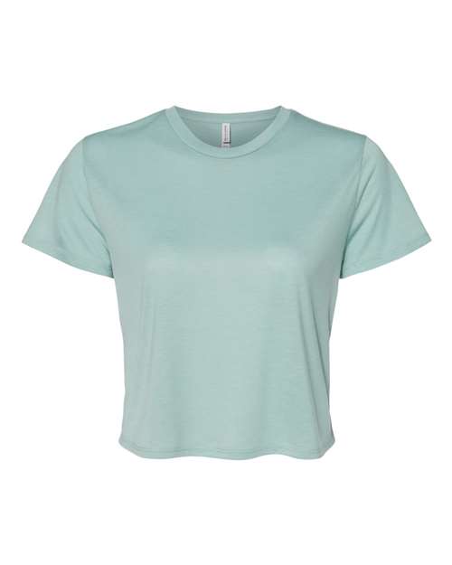 Women’s Flowy Crop Tee - Dusty Blue Front