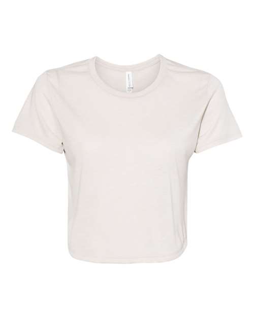 BELLA + CANVAS Women’s Flowy Crop Tee - Heather Dust Front
