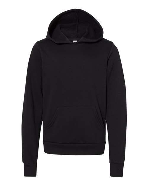 Youth Sponge Fleece Hoodie Sweatshirt - Black Front