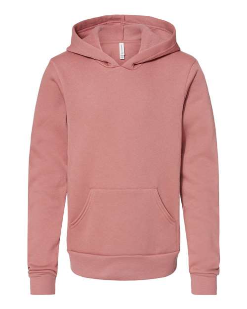 Youth Sponge Fleece Hoodie Sweatshirt - Mauve Front