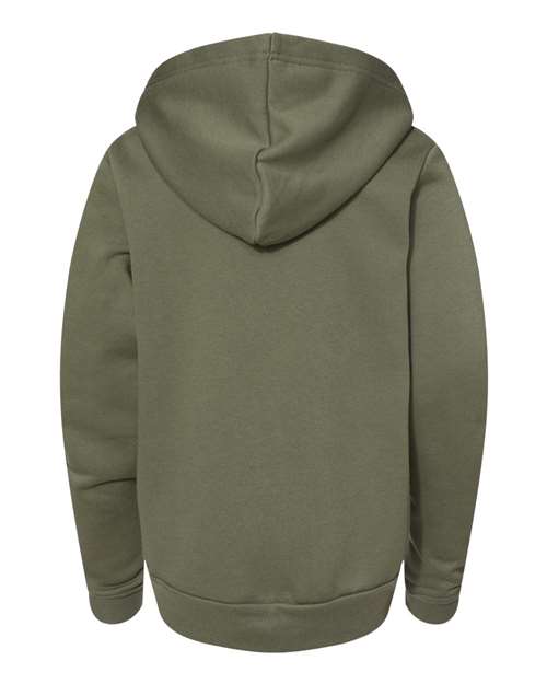 Youth Sponge Fleece Hoodie Sweatshirt - Military Green Back