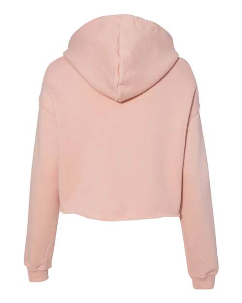 Women's Crop Fleece Hoodie Sweatshirt - Peach Back