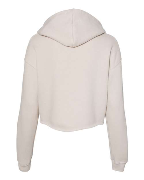 Women's Crop Fleece Hoodie Sweatshirt - Heather Dust Back