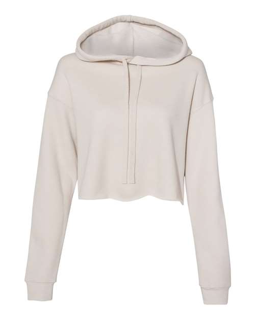Women's Crop Fleece Hoodie Sweatshirt - Heather Dust Front
