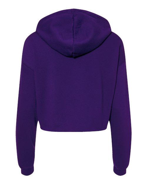 Women's Crop Fleece Hoodie Sweatshirt - Team Purple Back
