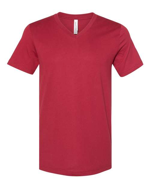 Unisex Jersey V-Neck Tee - Cardinal Front