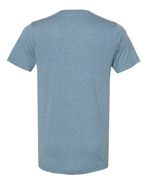 Unisex Triblend V-Neck Tee - Denim Triblend Back
