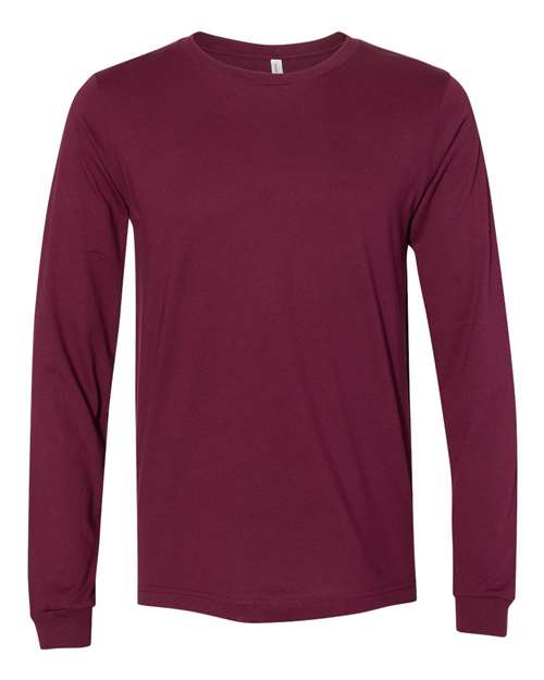 Unisex Jersey Long Sleeve Tee - Maroon Front