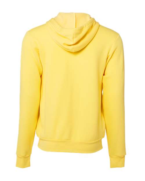 Unisex Sponge Fleece Full-Zip Hoodie Sweatshirt - Yellow Back