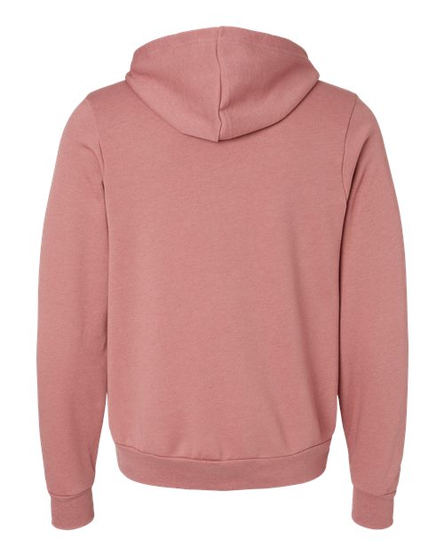 Unisex Sponge Fleece Full-Zip Hoodie Sweatshirt - Heather Mauve Back