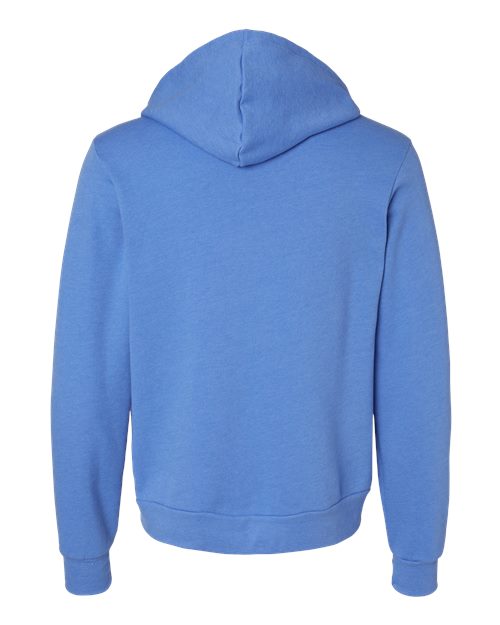 Unisex Sponge Fleece Full-Zip Hoodie Sweatshirt - Heather Columbia Blue Back