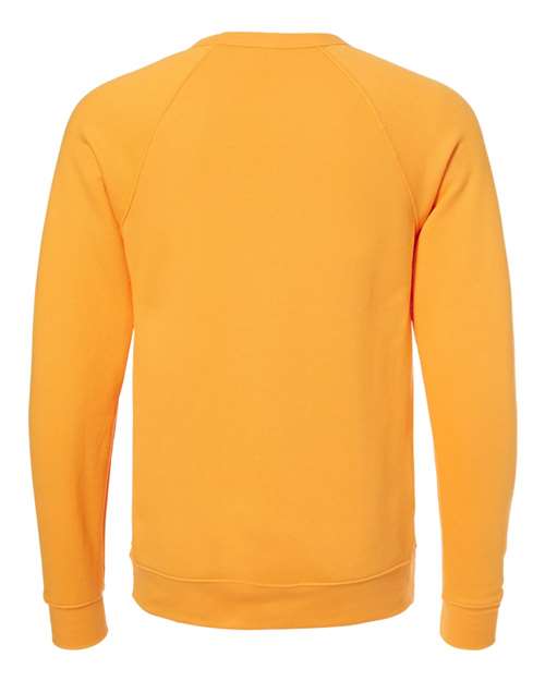 Unisex Sponge Fleece Raglan Crewneck Sweatshirt - Gold Back