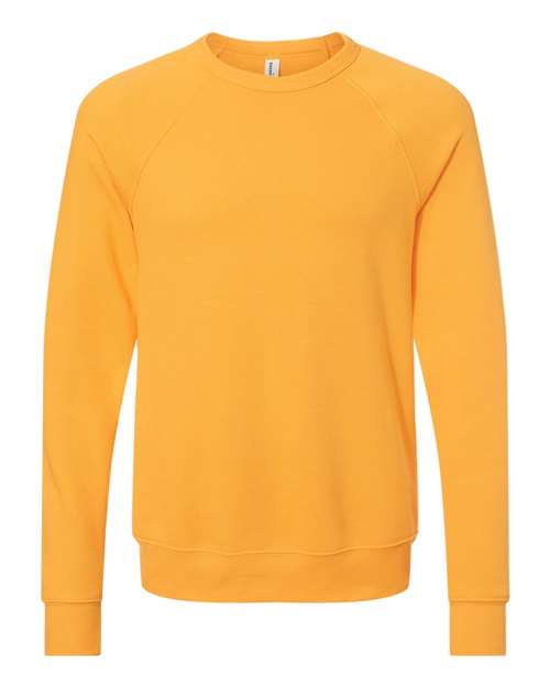 Unisex Sponge Fleece Raglan Crewneck Sweatshirt - Gold Front