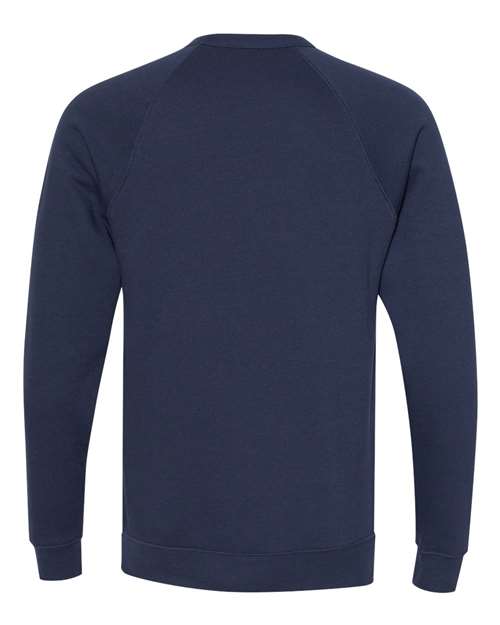 Unisex Sponge Fleece Raglan Crewneck Sweatshirt - Navy Back