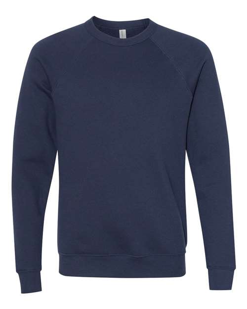 Unisex Sponge Fleece Raglan Crewneck Sweatshirt - Navy Front