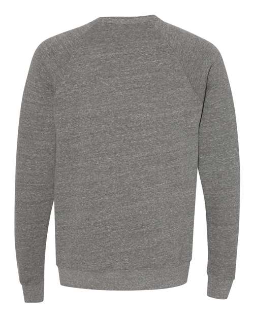 Unisex Sponge Fleece Raglan Crewneck Sweatshirt - Deep Heather Back