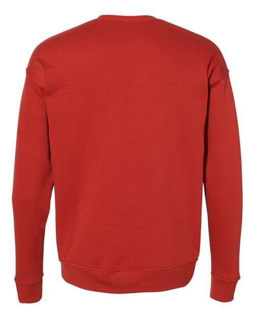 Unisex Sponge Fleece Drop Shoulder Crewneck Sweatshirt - Brick Back