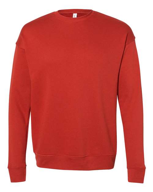 Unisex Sponge Fleece Drop Shoulder Crewneck Sweatshirt - Brick Front