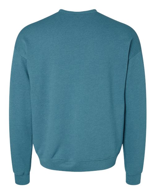 Unisex Sponge Fleece Drop Shoulder Crewneck Sweatshirt - Heather Deep Teal Back