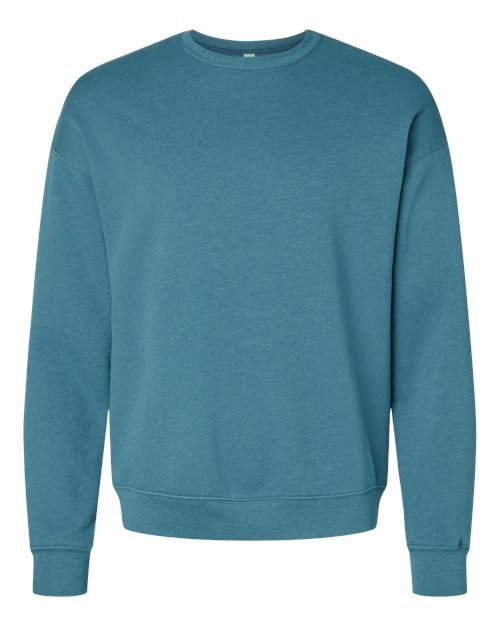 Unisex Sponge Fleece Drop Shoulder Crewneck Sweatshirt - Heather Deep Teal Front
