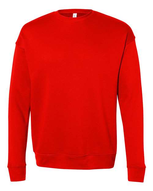 Unisex Sponge Fleece Drop Shoulder Crewneck Sweatshirt - Poppy Front