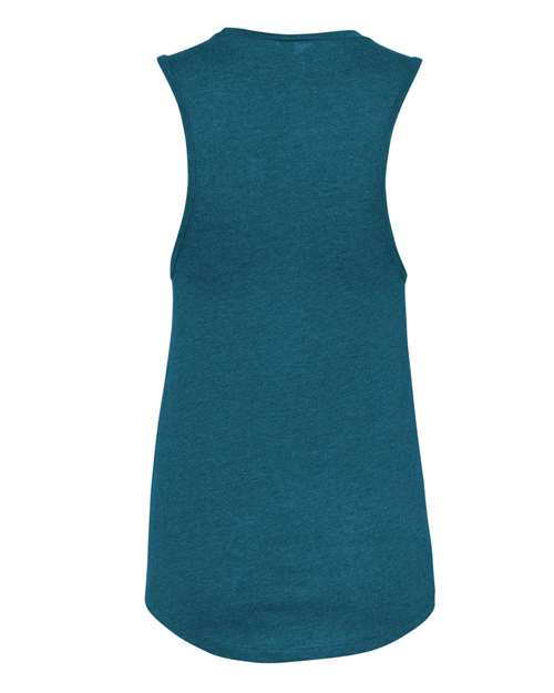 Women's Jersey Muscle Tank - Heather Deep Teal Back