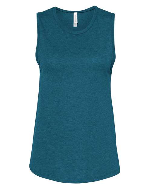 Women's Jersey Muscle Tank - Heather Deep Teal Front