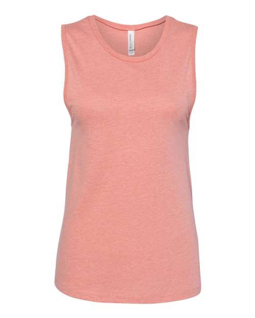 Women's Jersey Muscle Tank - Heather Sunset Front