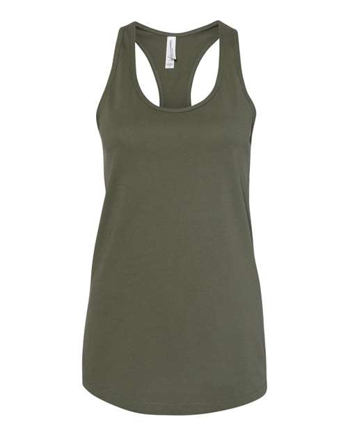 Women's Jersey Racerback Tank - Military Green Front