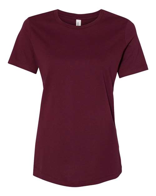 Women’s Relaxed Jersey Tee - Maroon Front