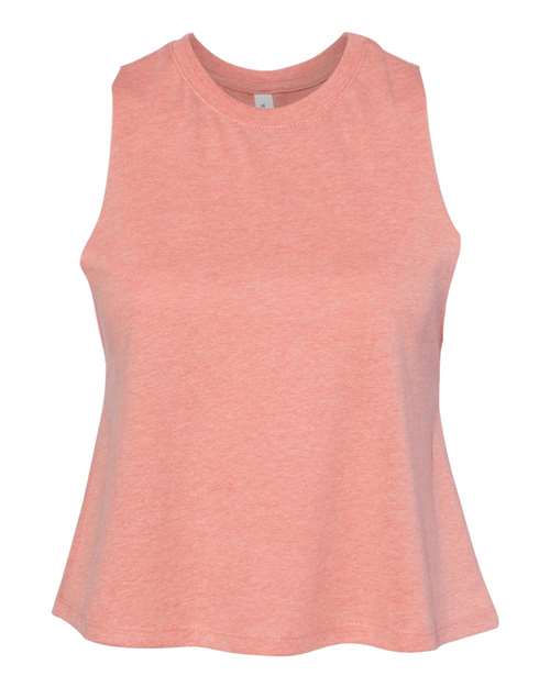 Women's Racerback Crop Tank - Heather Sunset Front