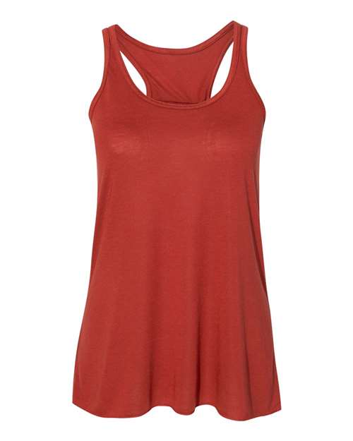 Women's Flowy Racerback Tank - Brick Front
