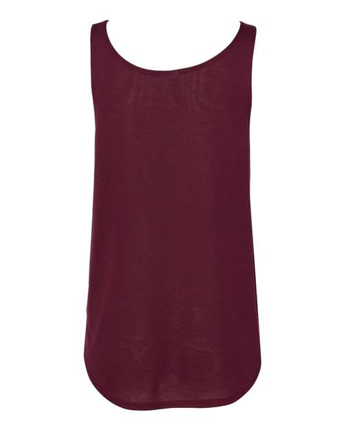 Women's Flowy Tank with Side Slit - Maroon Back