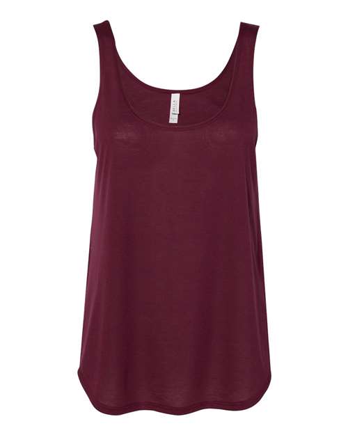 Women's Flowy Tank with Side Slit - Maroon Front