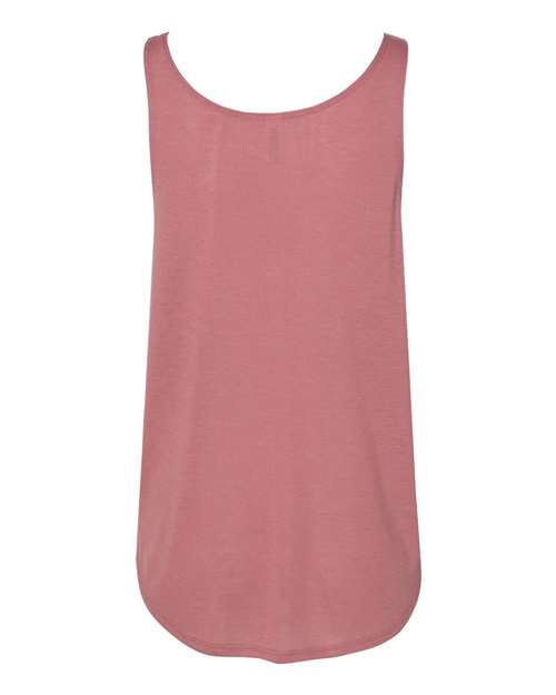 Women's Flowy Tank with Side Slit - Mauve Back