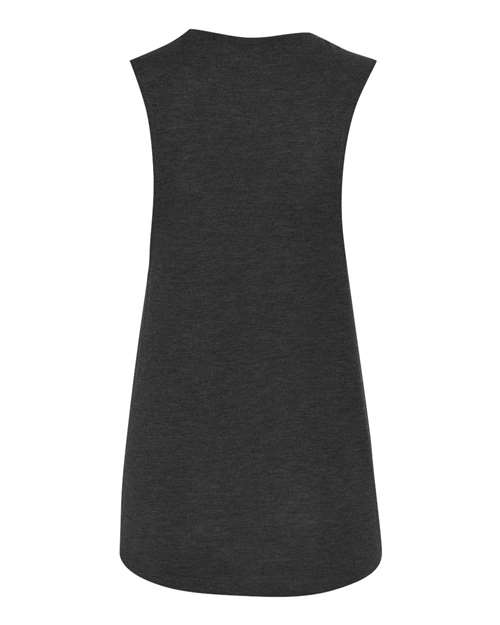 Women's Flowy Scoop Muscle Tank - Dark Grey Back
