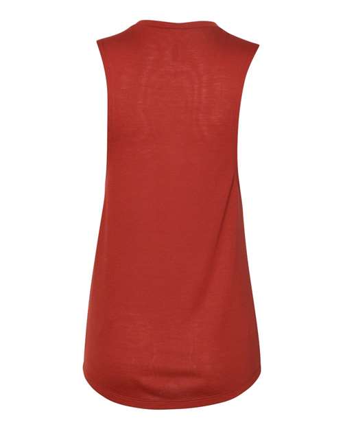 Women's Flowy Scoop Muscle Tank - Brick Back