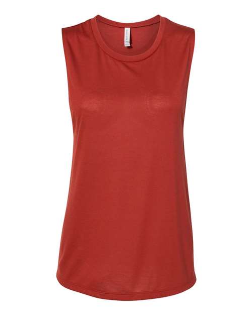 Women's Flowy Scoop Muscle Tank - Brick Front