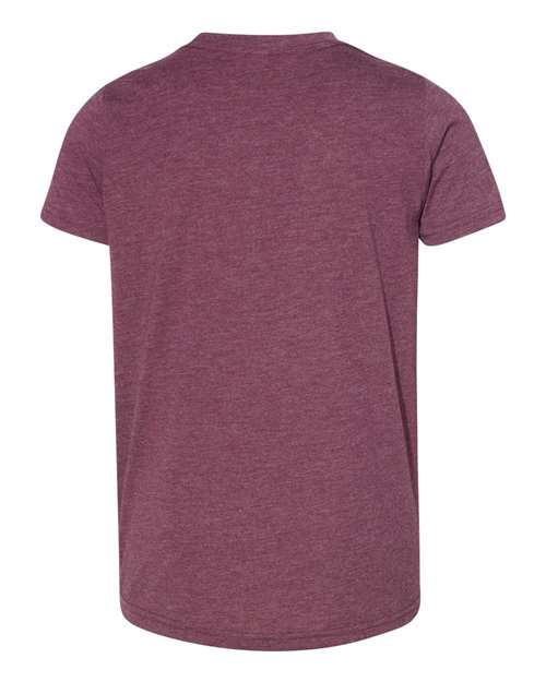 Youth Triblend Tee - Maroon Triblend Back