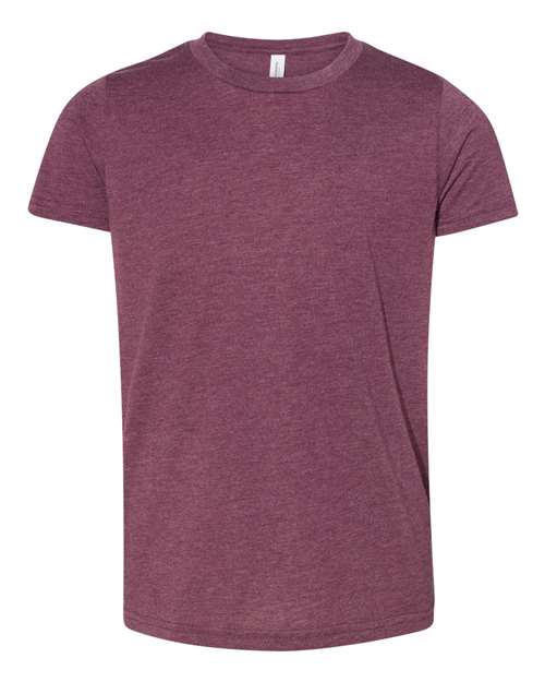 Youth Triblend Tee - Maroon Triblend Front