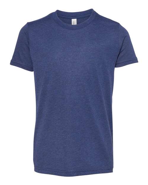 Youth Triblend Tee - Navy Triblend Front