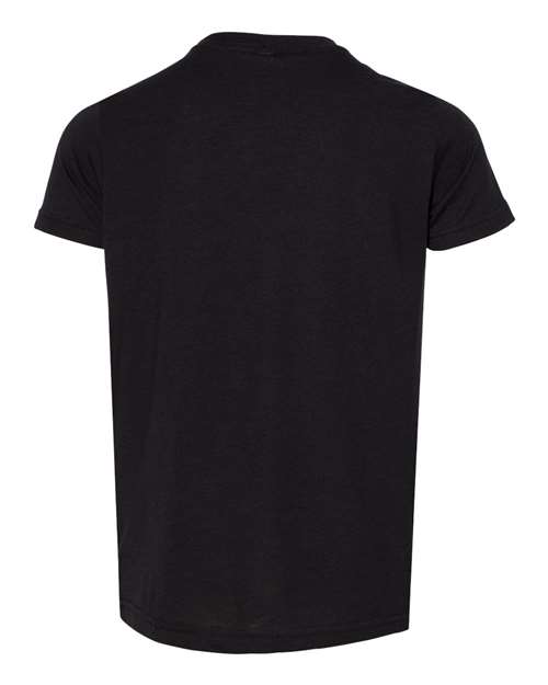 Youth Triblend Tee - Solid Black Triblend Back