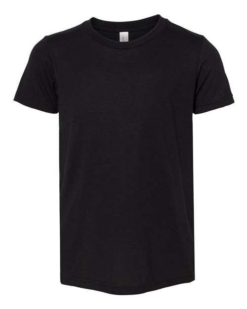 Youth Triblend Tee - Solid Black Triblend Front
